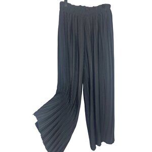 Vintage Gaucho Coulottes Crop Wide Leg Pallazzo Pants Black Size MED